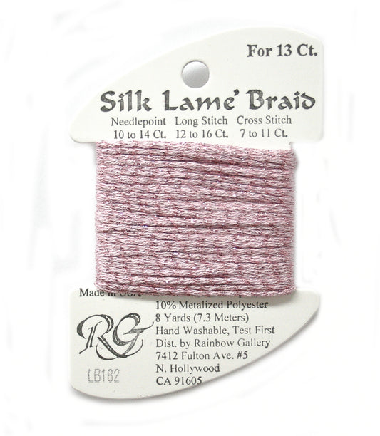 Rainbow Gallery Silk Lame Braid 13 - 182 Chateau Rose