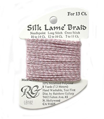 Rainbow Gallery Silk Lame Braid 13 - 182 Chateau Rose