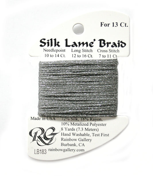 Rainbow Gallery Silk Lame Braid 13 - 183 Gray Stone