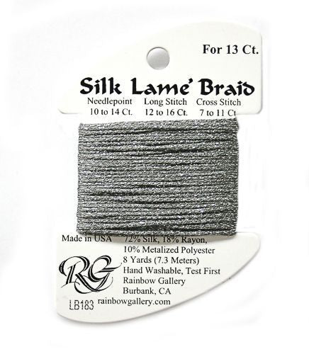 Rainbow Gallery Silk Lame Braid 13 - 183 Gray Stone