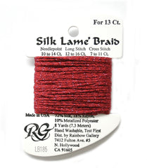 Rainbow Gallery Silk Lame Braid 13 - 185 Tango Red