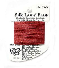 Rainbow Gallery Silk Lame Braid 13 - 186 Fiery Red