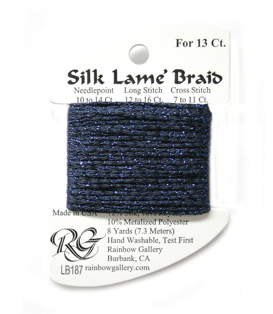 Rainbow Gallery Silk Lame Braid 13 - 187 Mood Indigo