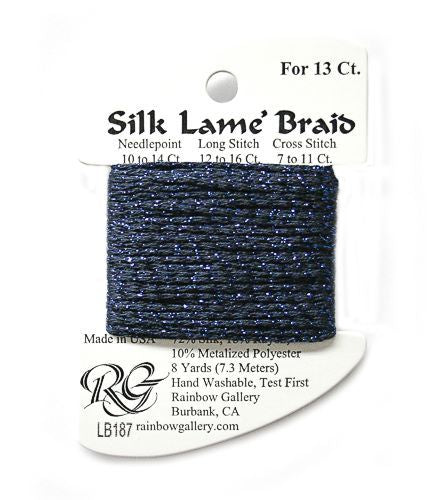 Rainbow Gallery Silk Lame Braid 13 - 187 Mood Indigo