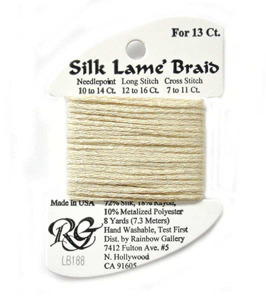 Rainbow Gallery Silk Lame Braid 13 - 188 Vanilla