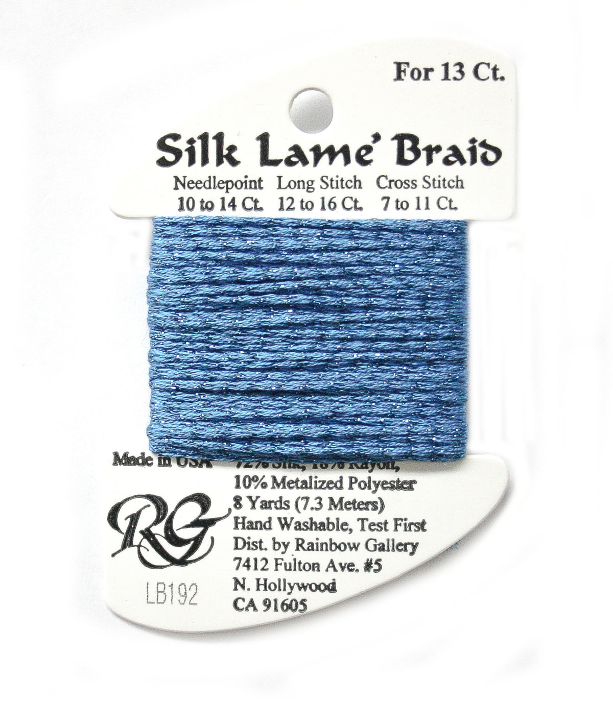 Rainbow Gallery Silk Lame Braid 13 - 192 Bluebird