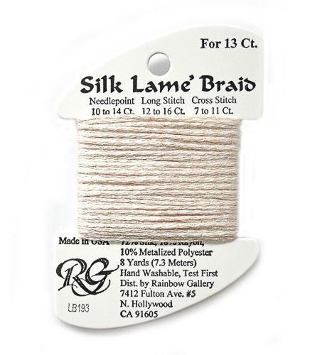 Rainbow Gallery Silk Lame Braid 13 - 193 Creme Brulee