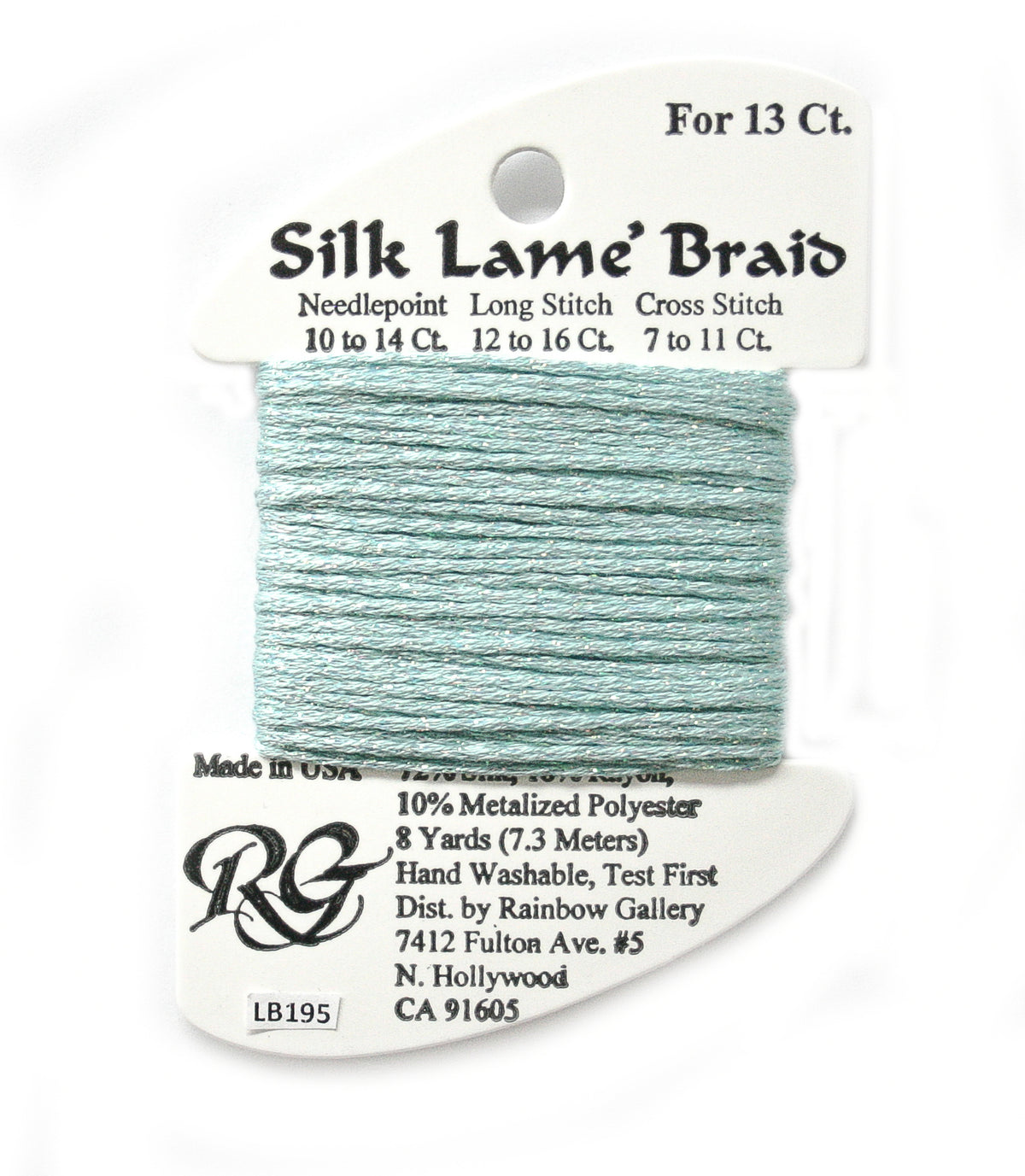 Rainbow Gallery Silk Lame Braid 13 - 195 Marine Blue