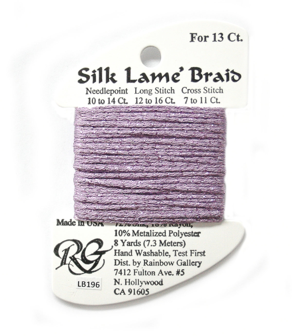 Rainbow Gallery Silk Lame Braid 13 - 196 Orchid Mist