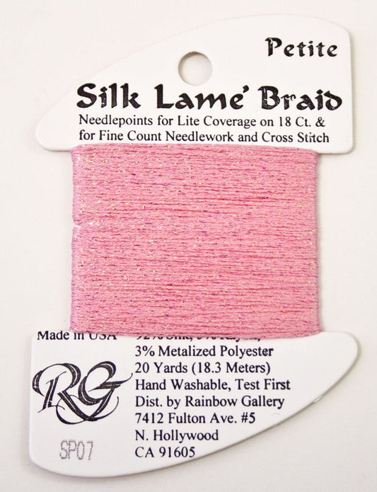 Rainbow Gallery Silk Lame Braid Petite - 007 Pink