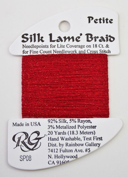 Rainbow Gallery Silk Lame Braid Petite - 008 Red