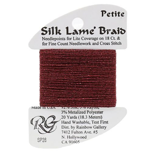 Rainbow Gallery Silk Lame Braid Petite - 028 Burgundy