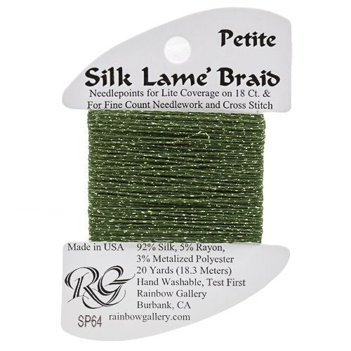 Rainbow Gallery Silk Lame Braid Petite - 064 Deep Avocado