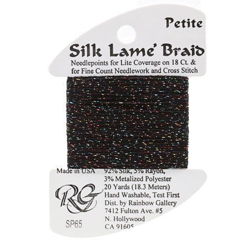 Rainbow Gallery Silk Lame Braid Petite - 065 Black Sparkle