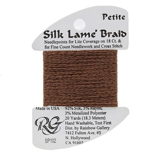 Rainbow Gallery Silk Lame Braid Petite - 102 Warm Brown