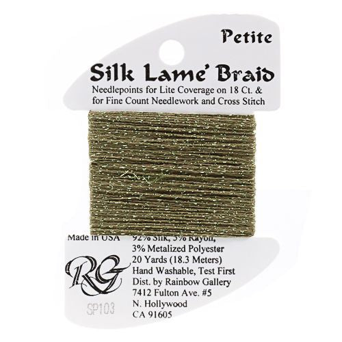 Rainbow Gallery Silk Lame Braid Petite - 103 Olive