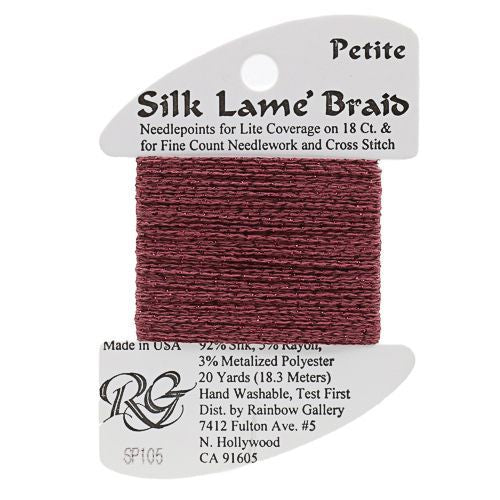 Rainbow Gallery Silk Lame Braid Petite - 105 Wine