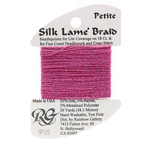 Rainbow Gallery Silk Lame Braid Petite - 122 Hot Pink