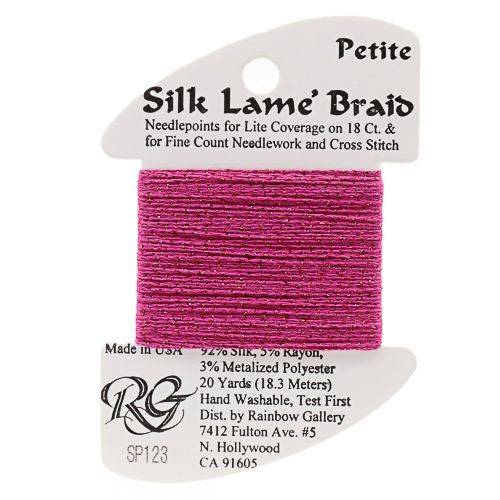 Rainbow Gallery Silk Lame Braid Petite - 123 Dark Hot Pink