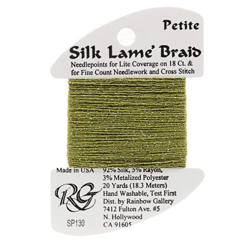 Rainbow Gallery Silk Lame Braid Petite - 130 Moss