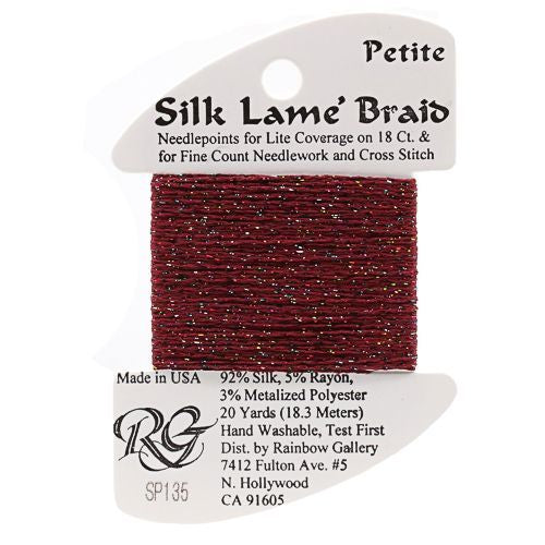 Rainbow Gallery Silk Lame Braid Petite - 135 Red Sprinkle