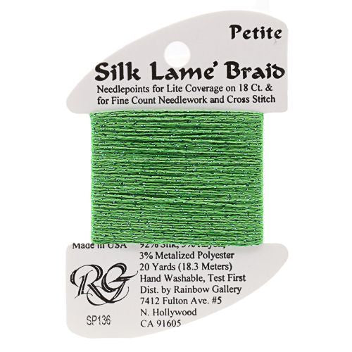 Rainbow Gallery Silk Lame Braid Petite - 136 Kelly Green