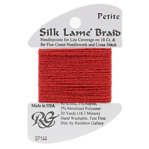 Rainbow Gallery Silk Lame Braid Petite - 144 Christmas Red