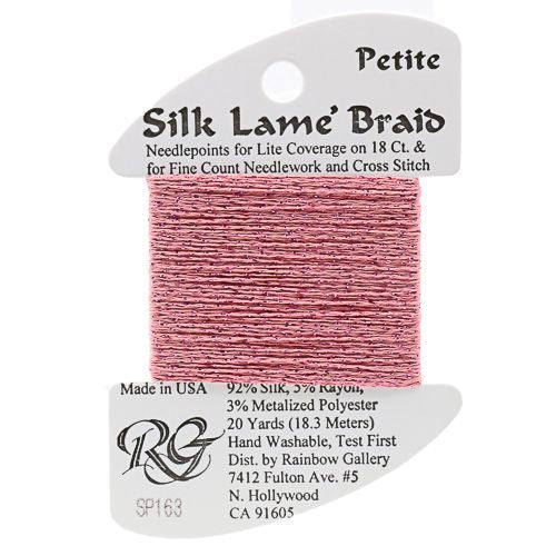 Rainbow Gallery Silk Lame Braid Petite - 163 Medium Rose