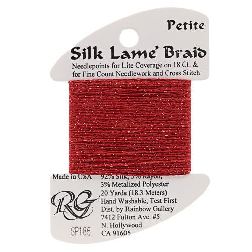 Rainbow Gallery Silk Lame Braid Petite - 185 Tango Red