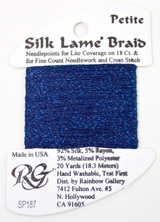 Rainbow Gallery Silk Lame Braid Petite - 187 Medium Indigo