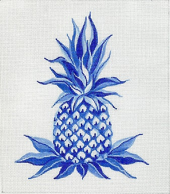 Kate Dickerson Needlepoint Collections Sally Eckman Roberts Blue Pineapple Needlepoint Canvas