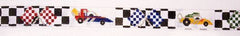The Meredith Collection Car Racing With Flags And Black Checkered Background Needlepoint Canvas