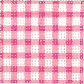 Kate Dickerson Needlepoint Collections Pink Gingham Specify Monogram Letter Or Blank Needlepoint Canvas