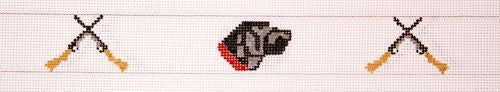 The Meredith Collection Black Labs & Crossed Guns Belt Needlepoint Canvas
