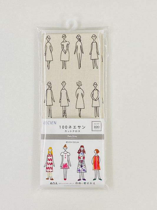 Finishing: Lecien 100 Ladies Fabric Precut - Pale Gray