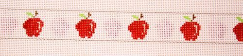 The Meredith Collection Apples on Grey Background Belt Needlepoint Canvas