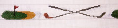 The Meredith Collection Crossed Golf Clubs Greens Needlepoint Canvas