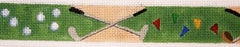 The Meredith Collection Crossed Clubs Golf balls & Tees Belt Needlepoint Canvas