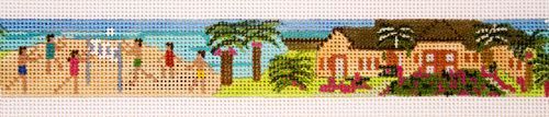 The Meredith Collection Beach Scene Oasis Belt Needlepoint Canvas