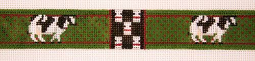The Meredith Collection Cows with Milk Bottles Belt Needlepoint Canvas