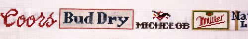 The Meredith Collection Beer Logos Belt Needlepoint Canvas