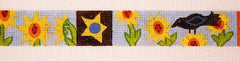 The Meredith Collection Blackbird and Sunflower Primitive Belt Needlepoint Canvas