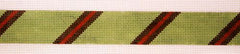 The Meredith Collection Diagonal Stripe Sage Brown Red Belt Needlepoint Canvas