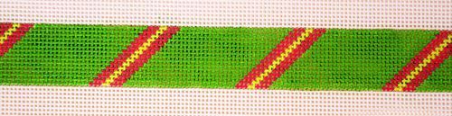 The Meredith Collection Diagonal Stripe Periwinkle Lime Teal Belt Needlepoint Canvas