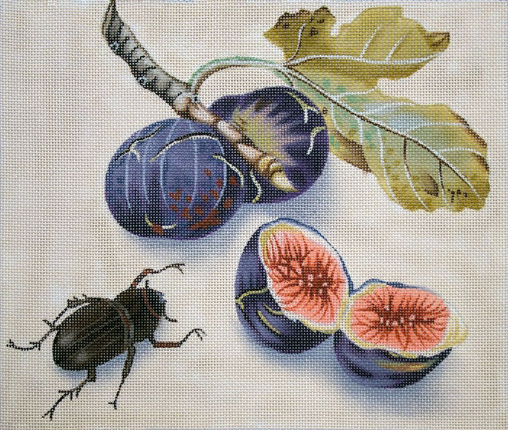 Melissa Shirley Designs Figs & Beetle Needlepoint Canvas