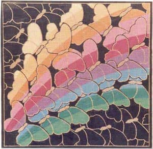 The Meredith Collection Treglown Designs Rainbow Butterflies Needlepoint Canvas