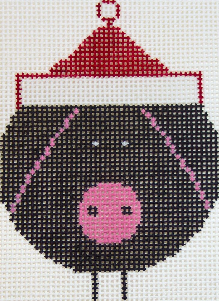 Charley Harper Pigs are Big Ornament Needlepoint Canvas