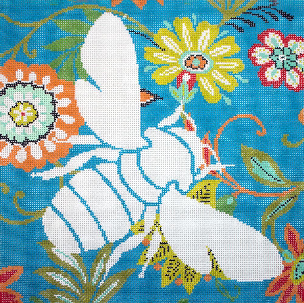 The Meredith Collection Silhouette Bee Needlepoint Canvas