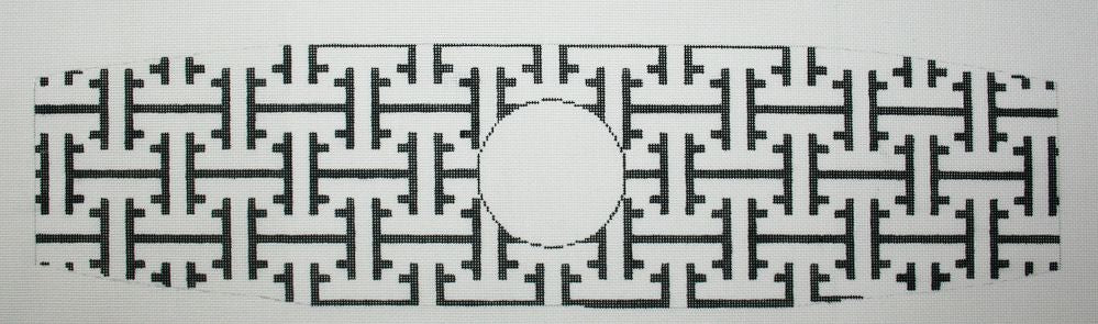 The Meredith Collection Black Latice with Monogram Needlepoint Canvas