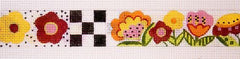 The Meredith Collection Bloomers and Checks Belt Needlepoint Canvas